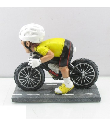 Caricature Mestieri in resina "Il Ciclista in Maglia gialla" H. 15 cm Confezionata in scatola regalo