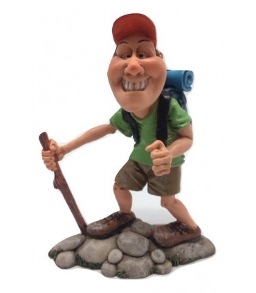 Caricatura Mestieri "Lo Scalatore Treking" H. 15 cm