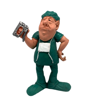 Caricature Mestieri IN RESINA  "IL CHIRURGO" H. 16 cm Confezionata in scatola regalo