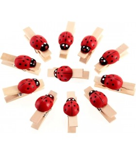 mollettine coccinella colore rosso blister 6 pz. CONF. DA 12 BOX