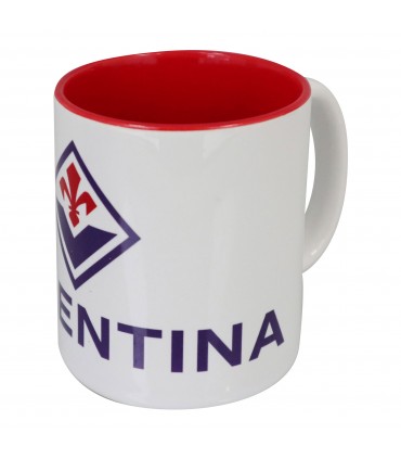TAZZA MUG IN CERAMICA A.C. FIORENTINA CON INTERNO ROSSO CONFEZIONATA IN SCATOLA DA REGALO