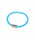 BRACCIALETTO IN SILICONE CELESTE CON PIASTRINA SMALTATA IN METALLO S.S.C. NAPOLI