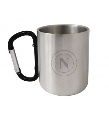 MUG IN ACCIAIO CON MOSCHETTONE CON LOGO S.S.C.NAPOLI
