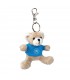 ORSETTO PORTACHIAVI PELUCHE H. 8 CM CON MAGLIA CELESTE CON LOGO BIANCO S.S.C. NAPOLI
