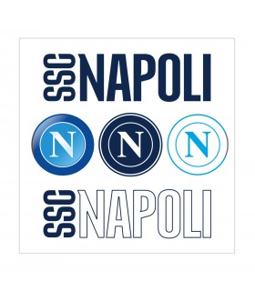STICKERS ADESIVI ASSORTITI CON SCRITTE E LOGHI S.S.C. NAPOLI