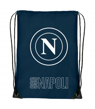 SACCA BLU NAVY CON LOGO BIANCO E SCRITTA S.S.C. NAPOLI