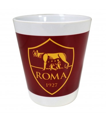 Tazza MUG CONICA IN CERAMICA INTERNO BIANCO A.S.ROMA CONFEZIONATA IN SCATOLA DA REGALO