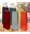 Buste Shoppers jolly per Bottiglia in carta con manico in corda 14x9x38 conf. 25 pz. colori assortiti