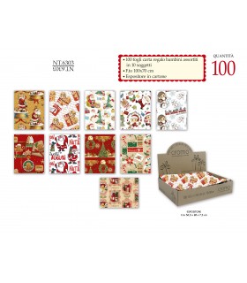 Carta Regalo di Natale cromo FOTOGRAFICA conf. da 100 Fogli assortiti con 10 Fantasie