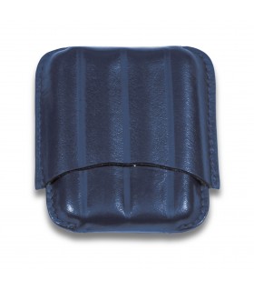 Porta 4 Sigari Toscanelli Dal Negro in vera pelle sienna colore Blu