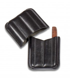 Porta 4 Sigari Toscanelli Dal Negro in vera pelle sienna colore Nero