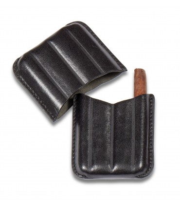 Porta 4 Sigari Toscanelli Dal Negro in vera pelle sienna colore Nero