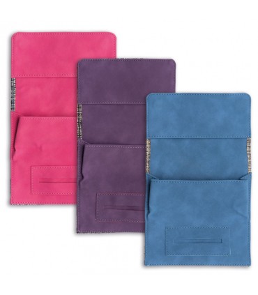 Bustina Porta Tabacco in ecopelle Con esterno in tessuto effetto TWEED Marca ciao expo da 8 pz. colori assortiti