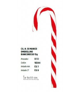 LECCA LECCA OMBRELLINO BIANCOROSSO H.10 CM GUSTO FRAGOLA 15g EXPO 50 PZ.