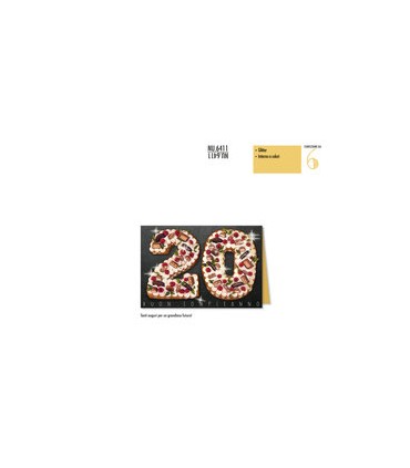 Biglietto Cromo Compleanno  20 anni conf. da 6 pz. monosoggetto