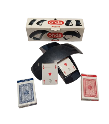 Portacarte DA TAVOLO CON DUE MAZZI DA 55 CARTE PER POKER E RAMINO DAL NEGRO