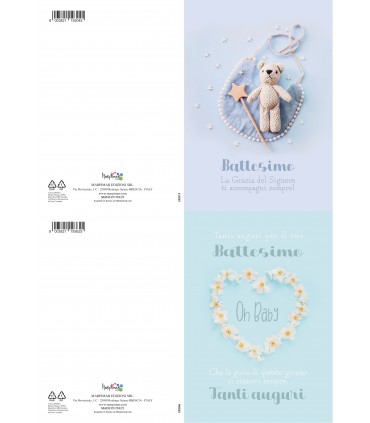 Biglietto Marpimar Battesimo Bimbo PORTASOLDI conf. 12 pz. assortiti