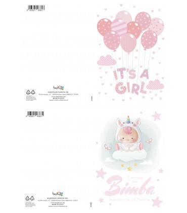 biglietto Marpimar NASCITA BAMBINA conf. 12 pz. assortiti