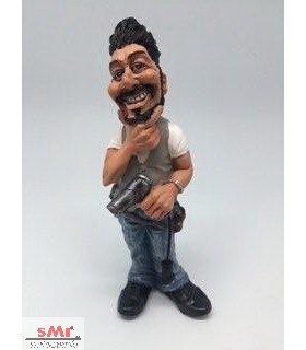 Caricature Mestieri IN RESINA  "IL PARRUCCHIERE" H. 15 cm