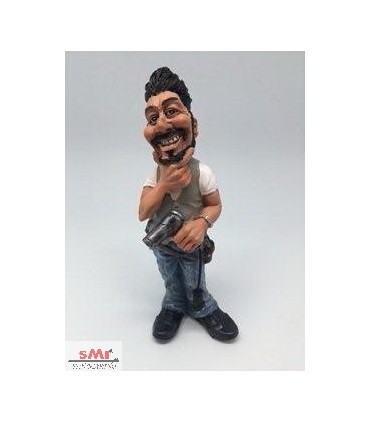 Caricature Mestieri IN RESINA  "IL PARRUCCHIERE" H. 15 cm