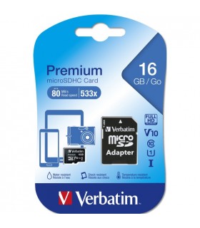 SCHEDA MICRO SDHC PREMIUM VERBATIM DA 16GB