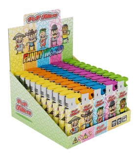 Accendino Elettronico POP FILTERS Turbo conf. 50 pz. assortiti con 5 GRAFICHE.