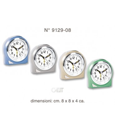 SVEGLIA IN PLASTICA CON MOVIMENTO SILENZIOSO E LUCE COLORI ASSORTITI