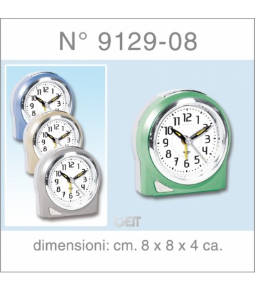 SVEGLIA IN PLASTICA CON MOVIMENTO SILENZIOSO E LUCE COLORI ASSORTITI