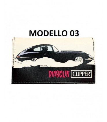 Bustina Porta Tabacco DIABOLIK 2 in ecopelle con chiusura calamitata expo da 10 pz. FIGURE assortite