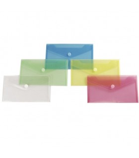 Buste Lettera in PVC Flex con Chiusura in Velcro mis. 12.5x22.5 cm blister da 6pz.