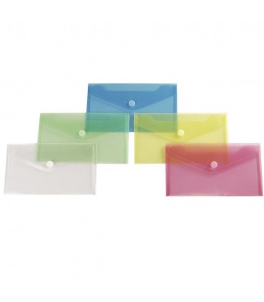 Buste Lettera in PVC Flex con Chiusura in Velcro mis. 12.5x22.5 cm blister da 6pz.