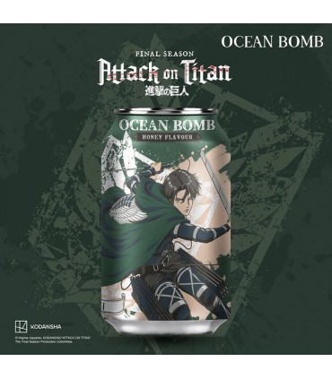 OCEAN BOMB ATTACK OF TITAN LEVI BEVANDA FRIZZANTE AL Gusto DI MIELE LATTINA DA 330ML