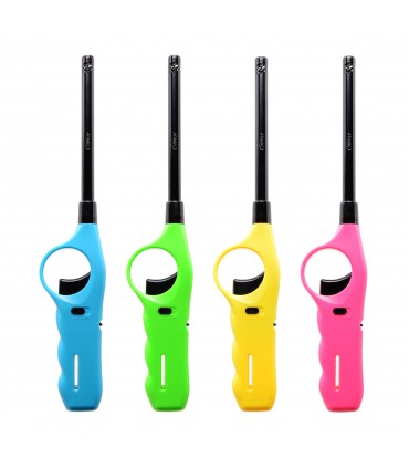 ACCENDIGAS ELETTRONICO ATOMIC BBQ ASSORTITO CON 4 COLORI  CONF. DA 16 PZ.
