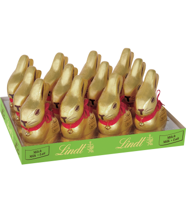 GOLD BUNNY LINDT AL LATTE 100g. EXPO 16 PZ.( IN PRENOTAZIONE C/O DAL 07/01/2026)