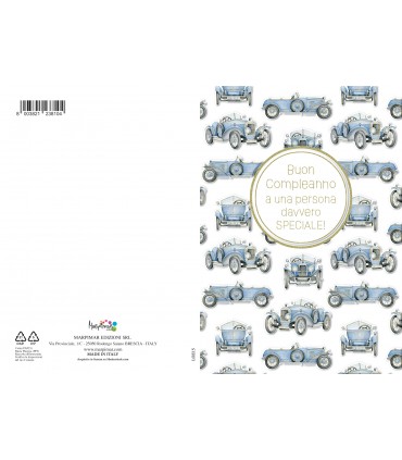 BIGLIETTO MARPIMAR COMPLEANNO CON FOIL ORO E RILIEVO CONF. 12 PZ. ASSORTITI