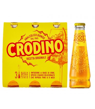 CRODINO ORIGINAL ANALCOLICO BIONDO  BOTTIGLIA IN VETRO DA 17.5CL  CF. 3 PZ.
