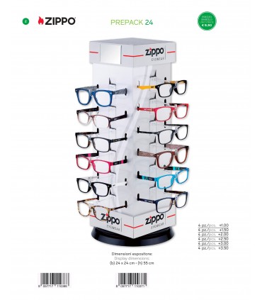 Occhiali da Lettura Zippo MOD. 31Z-PD Expo girevole da 24 pz. assortiti
