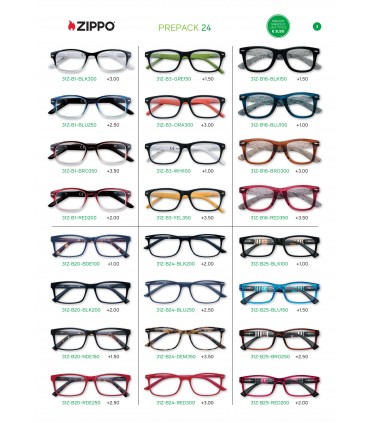 Occhiali da Lettura Zippo MOD. 31Z-PD Expo girevole da 24 pz. assortiti