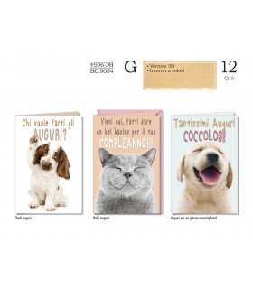 Biglietto CROMO COMPLEANNO CUCCIOLI CONF. 12 PZ. ASSORTITI