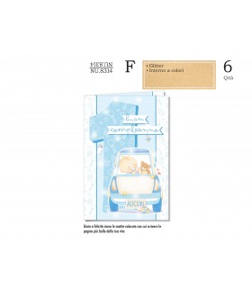 Biglietti CROMO BUON COMPLEANNO BAMBINO 1 ANNO CONF. 6 pz.