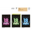 Biglietto Cromo Compleanno 18 Anni black&gold 12 pz. assortiti