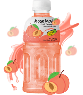 BEVANDA MOGU MOGU AL GUSTO PESCA E NATA DE COCCO CON PEZZI DI FRUTTA  BOTTIGLIA DA 320ML CONF. 6 PZ.