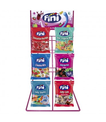 ESPOSITORE  DA BANCO CARAMELLE FINI DA 72PZ. BUSTINE DA 90GR. CON GUSTI ASSORTITI COME IN FOTO