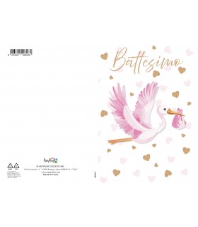 BIGLIETTO MARPIMAR BATTESIMO PORTASOLDI BAMBINA con foil oro CONF. 12 PZ. ASSORTITI