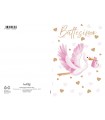 BIGLIETTO MARPIMAR BATTESIMO PORTASOLDI BAMBINA con foil oro CONF. 12 PZ. ASSORTITI