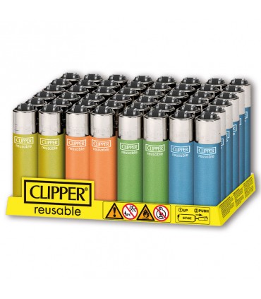 Accendino Clipper MICRO CRYSTAL FLUO conf. 48 pz. assortiti con 4 grafiche