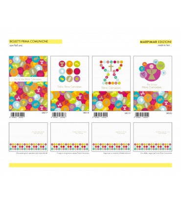 Biglietto Marpimar COMUNIONE CON FOIL ORO CONF. 12 PZ. ASSORTITI