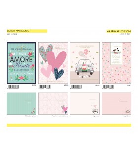 Biglietto Marpimar MATRIMONIO CON FOIL ORO CONF. 12 PZ. ASSORTITI