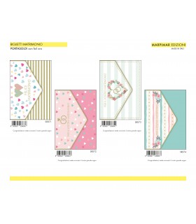 Biglietto Marpimar MATRIMONIO PORTASOLDI CON FOIL ORO CONF. 12 PZ. ASSORTITI