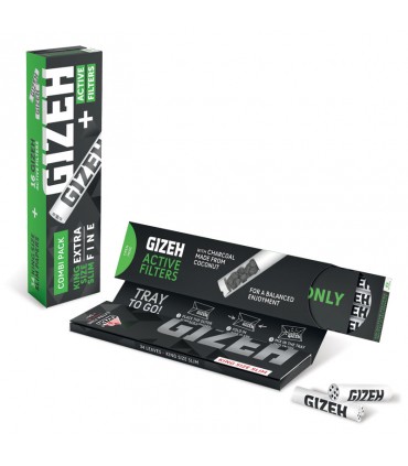 Cartina GIZEH EXTRA FINE NERO KS SLIM+ACTIVE 16 CONF.16 PZ